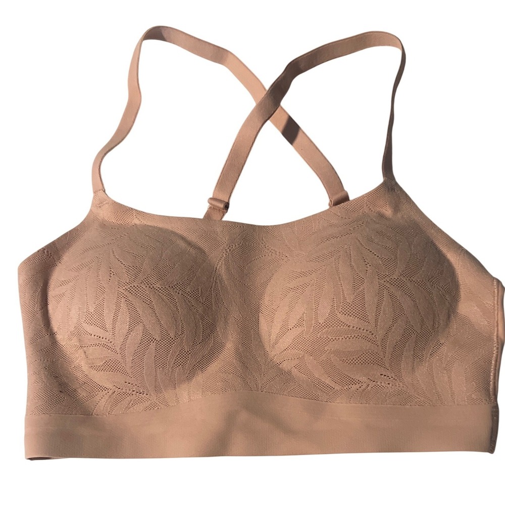 Soma Enbliss Lace Adjustable Bralette Hush Nude Tan Wireless Bra XS NEW